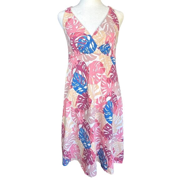 Patagonia Size Medium Dress Amber Dawn Tropical Fit Flare Floral Racer Back - Picture 1 of 10